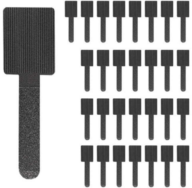 디오셀 깔끔 선정리 3M 접착식 찍찍이 케이블 타이, 30개, 블랙
