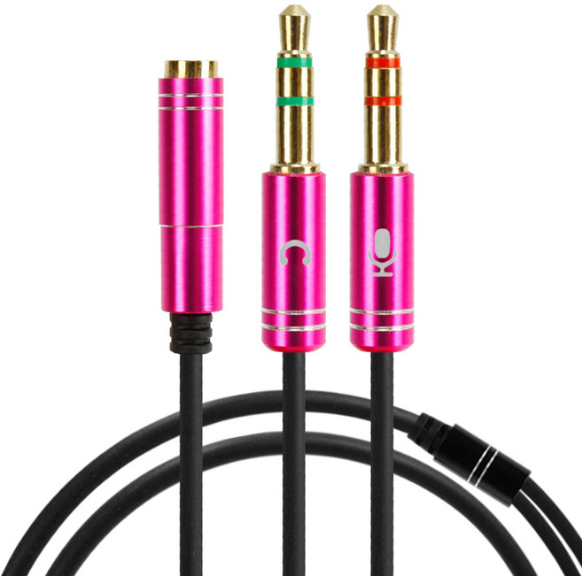 칼론 스테레오 Y형 케이블 1m, APC-A23, 핑크, 1개