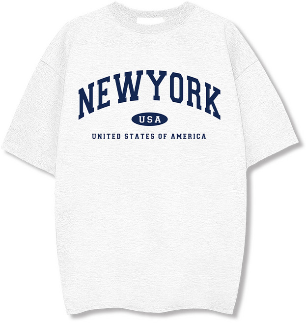 일루소 남녀공용 특양면 뉴욕 USA 반팔 티셔츠