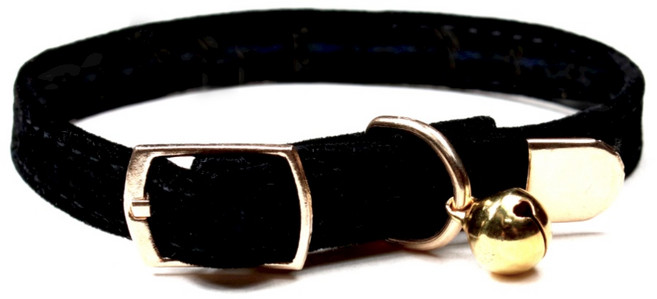 멍멍군나비양 고양이 프린세스 방울 목걸이, 블랙, 1개