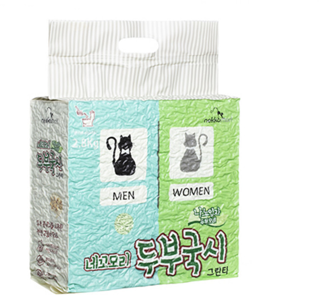 네꼬모리 두부국시 나노입자 고양이모래, 2.8kg, 1개, 그린티