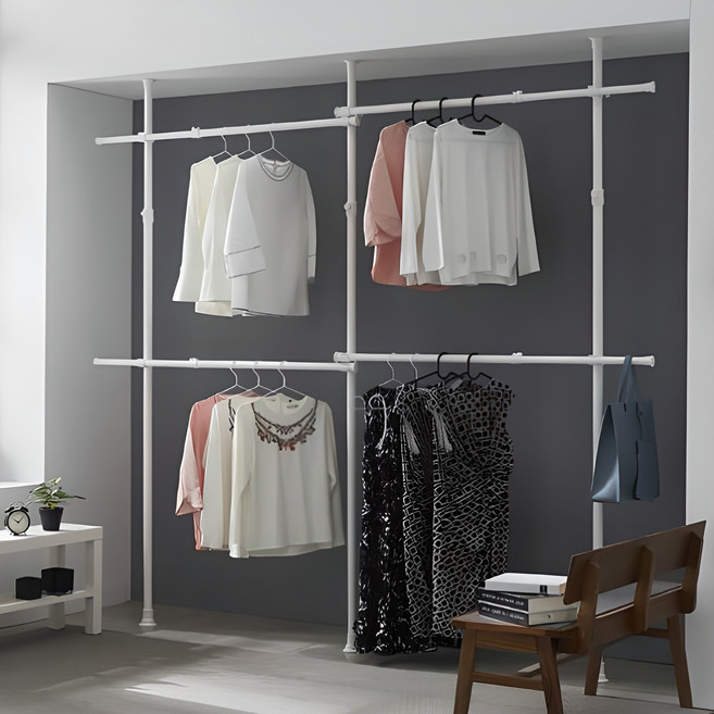 WOORI HANGER 固定式 4層 吊衣桿 WCL 3804 WIT, 白色