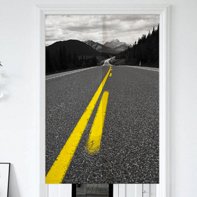 위더홈 옐로우 포인트 아트 도어커튼