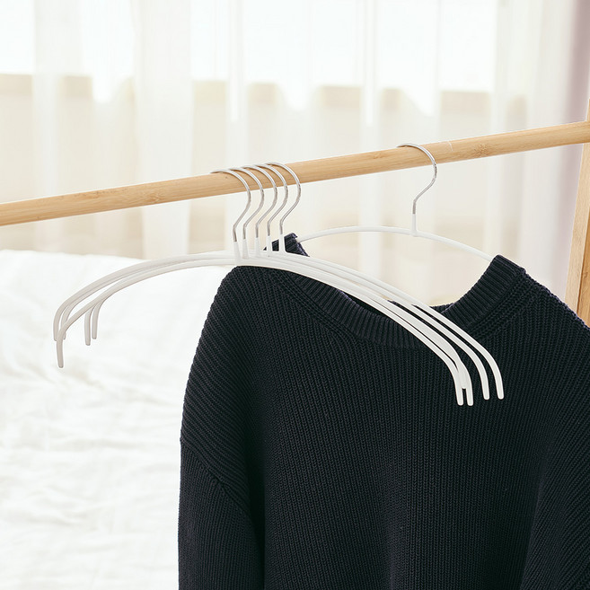 살림의기술 라운드 슬림 옷걸이, 화이트, 10개