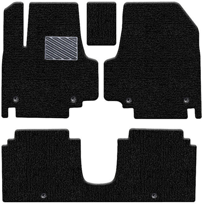 포시즌 차량용 코일카매트 확장형 1+2열, 현대 아이오닉5 2021, 블랙