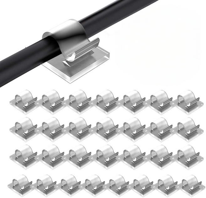 쥬롬 선 정리 고정 클립, 30개, 투명