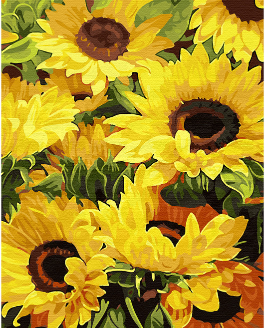 플레이어바웃 유화 피포페인팅 DIY 명화 그리기 40 x 50 cm 로맨틱 해바라기, 혼합색상, 1개