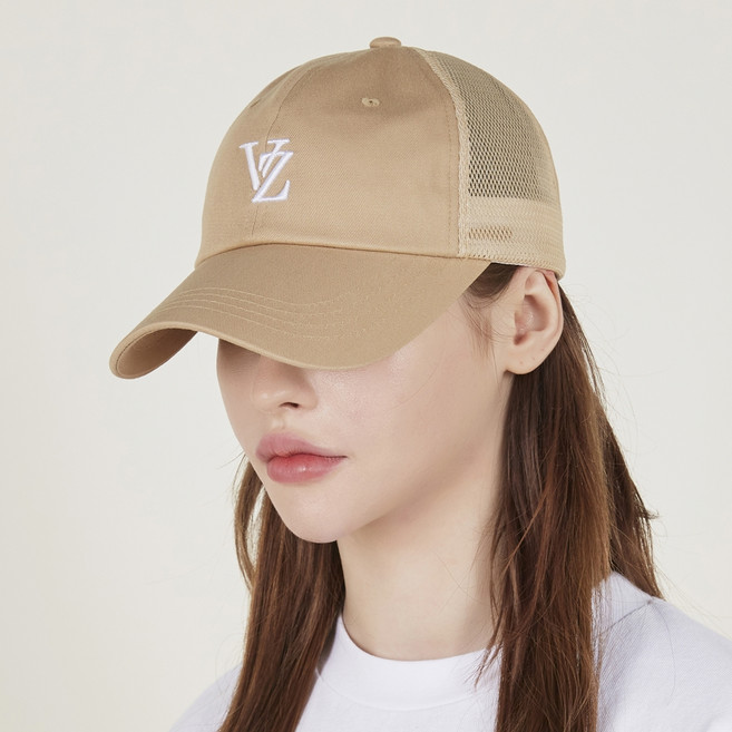 바잘 3D 모노그램 사이드 매쉬 오버핏 볼캡