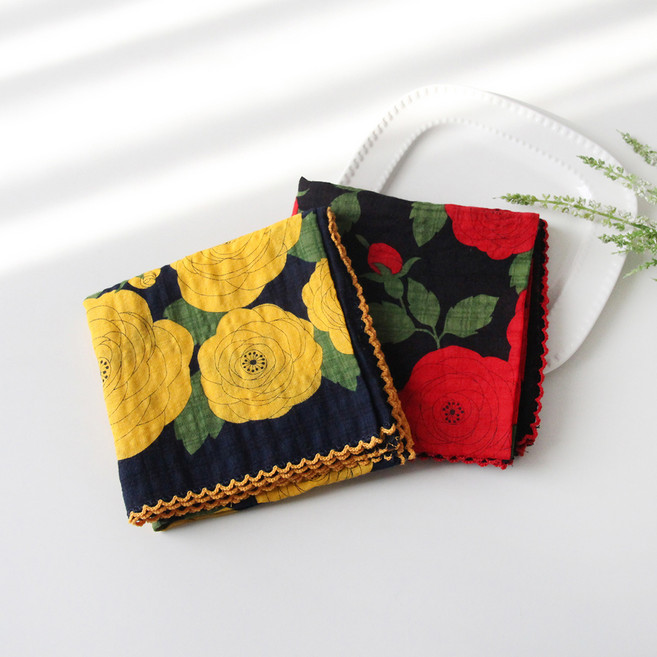 바비수 트윙클 국내제작 코튼 손수건 스카프 2종 세트