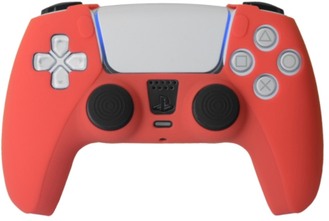 안녕마켓 PS5 전용 듀얼센스 컬트롤러 패드 실리콘케이스, 레드, 1개