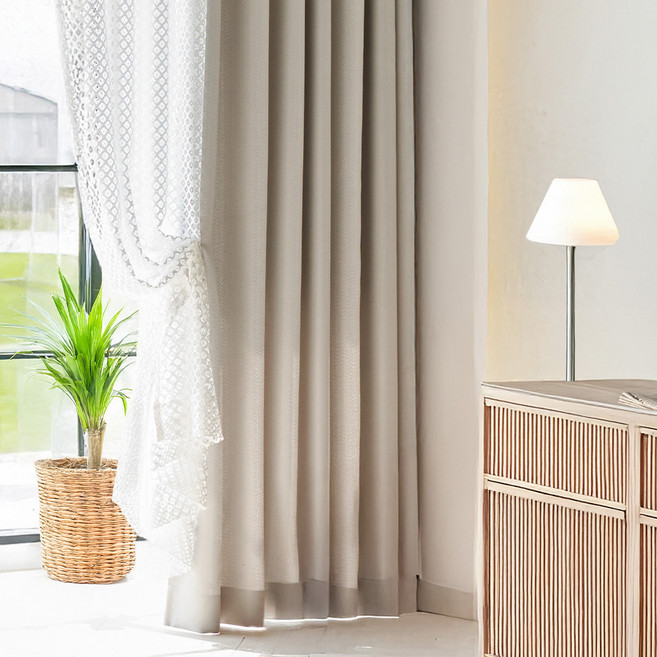 미소홈 루미엘 사계절 형상기억 아일렛형 암막커튼 2p