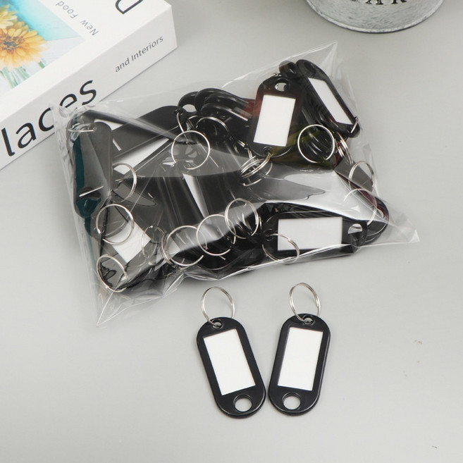 아베른 락카 열쇠고리 네임텍, 블랙, 20개