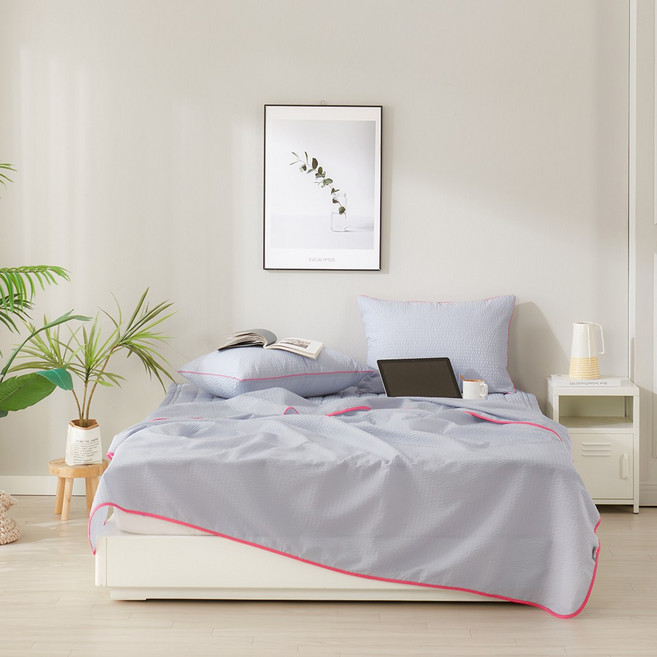 노스 국내 제조 시어서커 쿨 여름 홑이불, 선염그레이