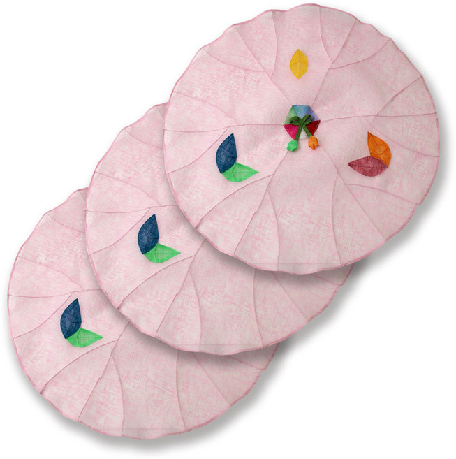 해피툴 나뭇잎 모시 조각 밥상보 인디핑크, 3개