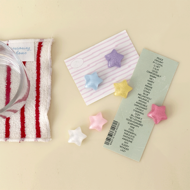 데미무드 트윙클스타 마그넷 냉장고 자석 6종 세트, 혼합색상