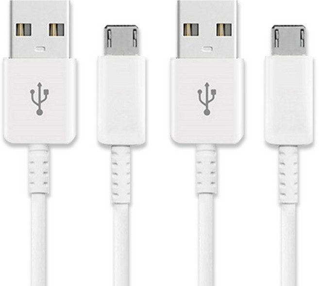 헬로젬 삼성호환 마이크로 5핀 고속 충전 케이블, 1.5m, 화이트, 2개