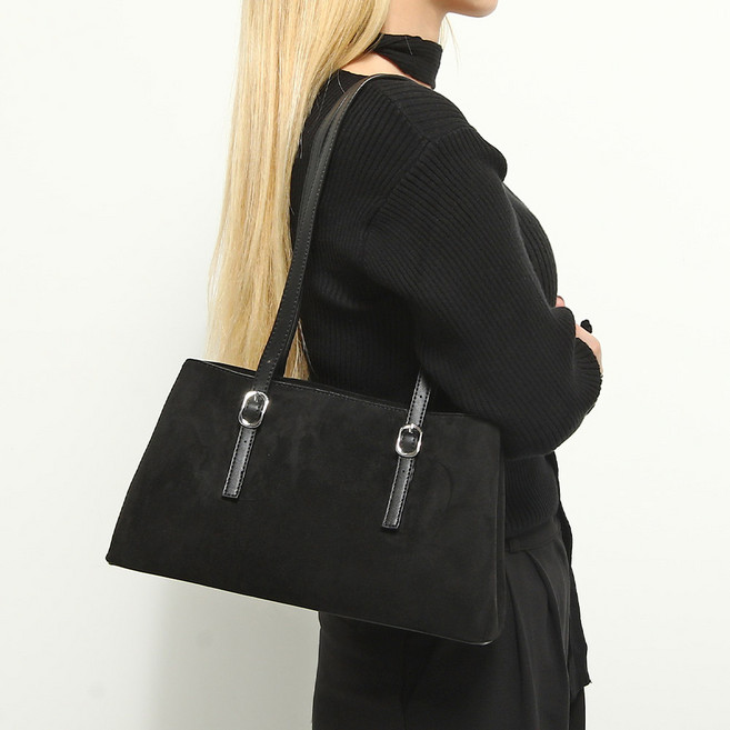 프롬헤븐 벨베드 스웨이드 스퀘어 숄더백 S487