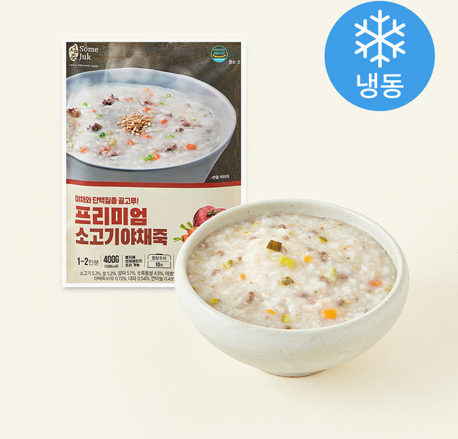 섬죽 소고기야채죽 (냉동), 400g, 2개