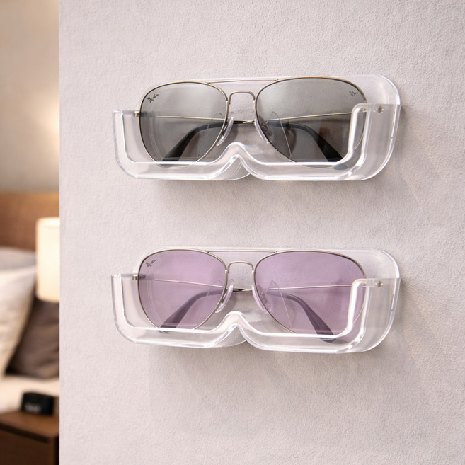 주앤지 접착식 공중부양 안경 선글라스 거치대, 투명, 2개