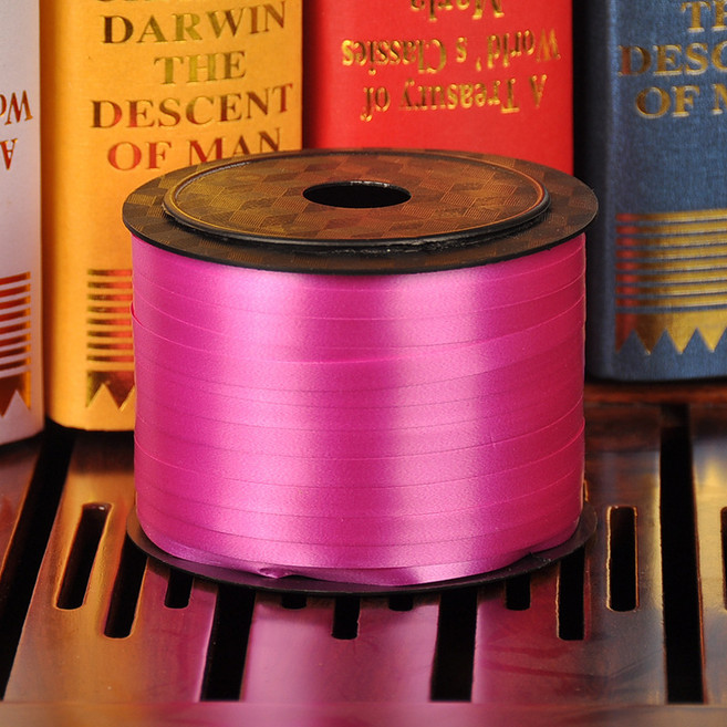 마켓피아 다용도 포장 리본 선물 장식 작업노끈 0.5cm x 90m, 로즈 레드, 2개