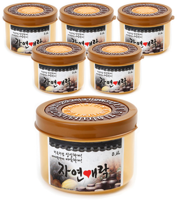 자연애락 숨쉬는 황토 진공 항아리, 0.6L, 6개