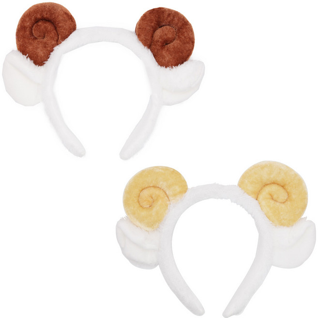 리빙다 고급양머리띠, 다크브라운, 라이트브라운, 2개