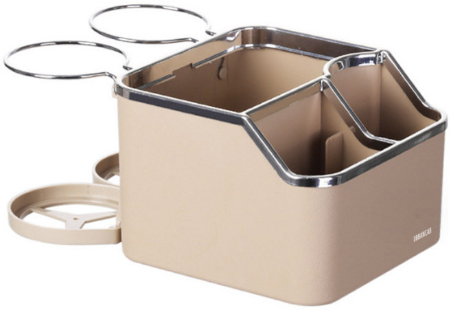 어반카 차량용 미니 벨크로 콘솔 수납함, 1개, 베이지