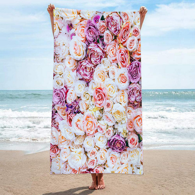 언헤브 썸머 파티 비치타월 70 x 150 cm, 30 꽃, 1개