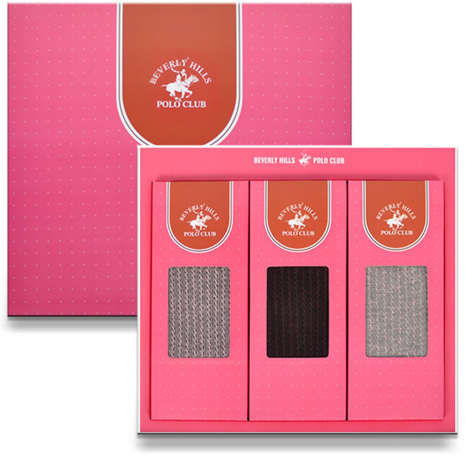 비버리힐스폴로클럽 여성용 이중직 쟈가드 면양말 3종 선물세트 8300