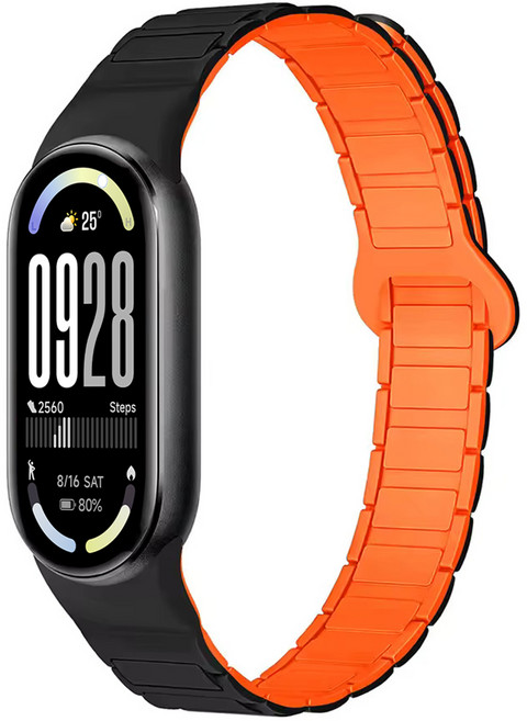 스페이스쉴드 마그넷 링크 실리콘 스트랩, 블랙오렌지, 1개