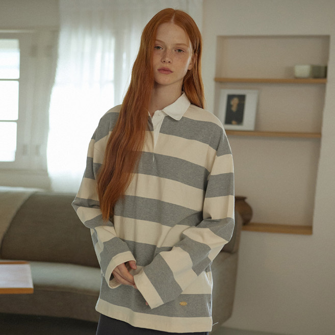 yuppe 女款 LONG STRIPE T恤