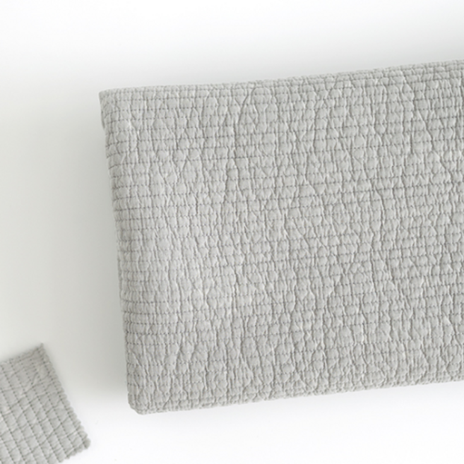 릴리패브릭 줄누빔 바이오 워싱 양면 60수 고밀도 면 부드러운 원단 7mm 바닐라 연습용 홈패션용, 그레이, 1개