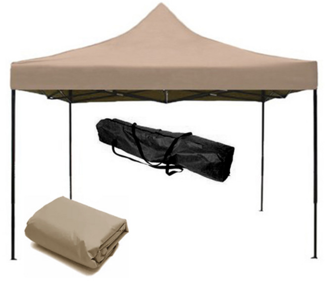 런웨이브 벨크로타입 캐노피천막 2 x 3 m + 프레임 + 투명벽면 4면 + 천막가방, 베이지, 1세트