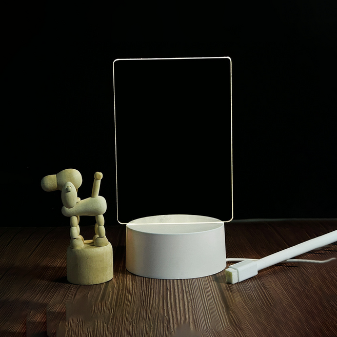 모스틱 3d 메모판 손글씨 DIY LED 무드등 사각세로, 혼합색상