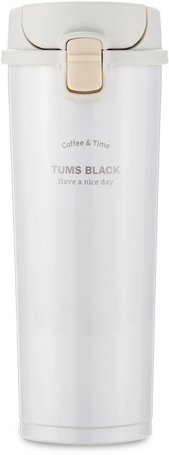 TUMS Black系列 真空不鏽鋼隨行杯 雙層真空保溫, 白色, 500ml, 1個