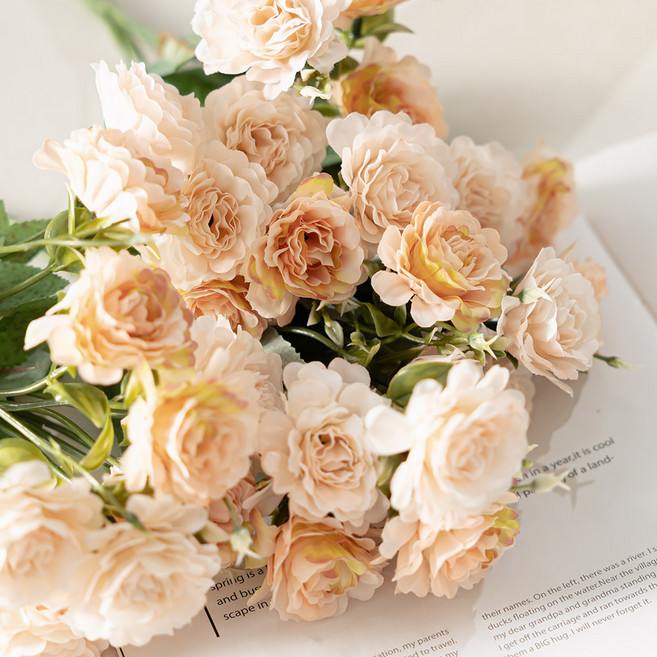 플라워트리 조화 피오니 작약 8송이 꽃다발 33cm, 피치, 1개