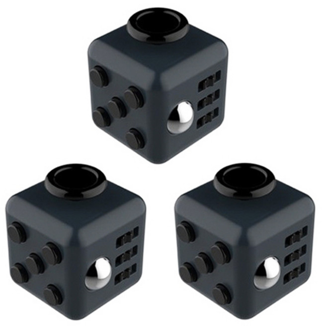 댓츠댓 키덜트 피젯 6면 큐브 3p, 블랙블랙, 3개