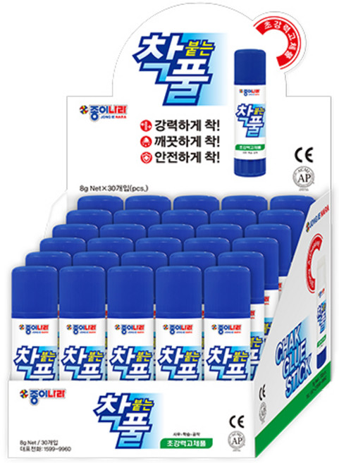 종이나라 착풀 딱풀, 8g, 30개