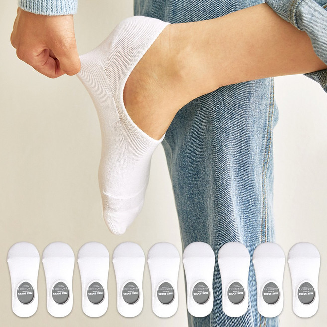 유어삭스 여성용 앞코 구멍NO 이중 보강 페이크삭스 10켤레