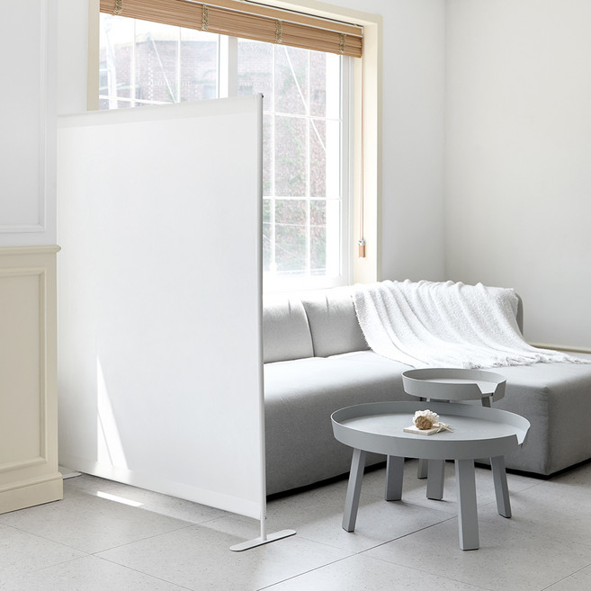 까사마루 심플 스탠드형 가림막 파티션 1200 x 1500 mm, 화이트