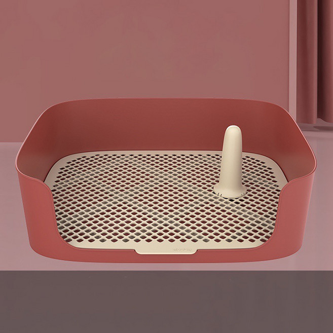 파스텔펫 강아지 튐방지 사각 배변판 FREE, 레드, 1개