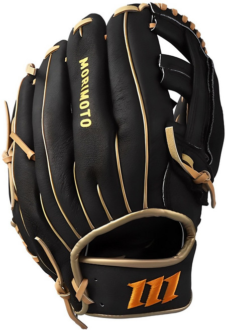 Morimoto Edge MTG-01 全方位棒球手套 右投用, 1個, 黑色 + 駝色