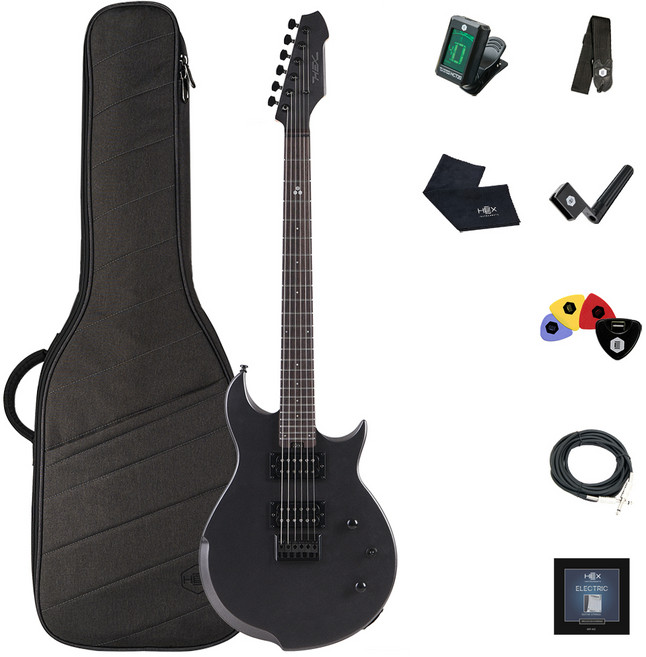 헥스 입문용 일렉기타 무광, W300, 메탈릭 그레이, 1개