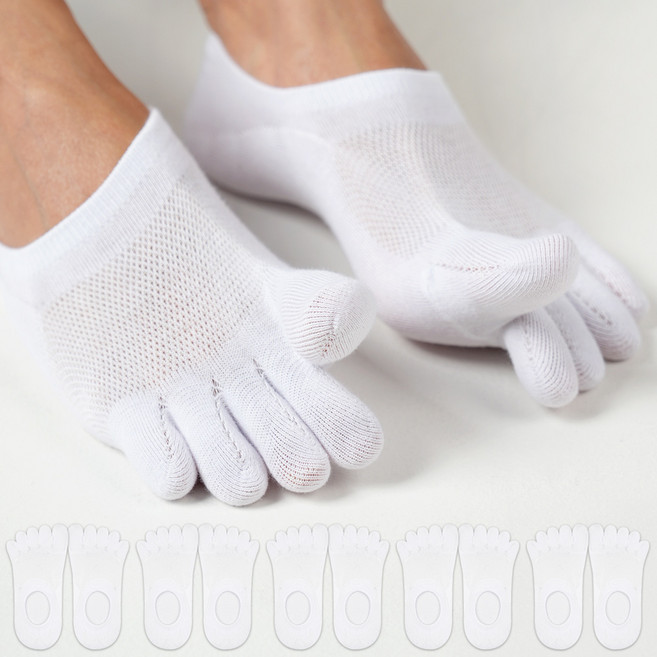 노디자인 발가락 부분까지 통기성 좋은 망사 양말 5켤레
