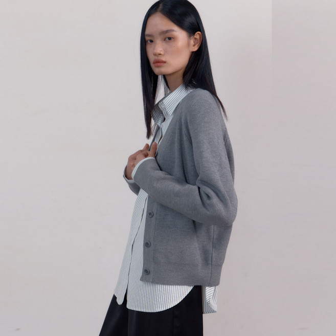 38COMEONCOMMON 女款基本V領開襟衫