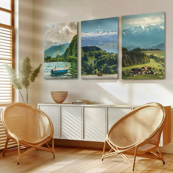 퍼니즈 스위스 홀리데이 슬림액자 폼보드 포토 포스터 5mm, 없음