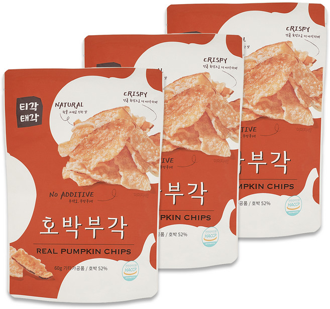 티각태각 호박부각, 60g, 3개