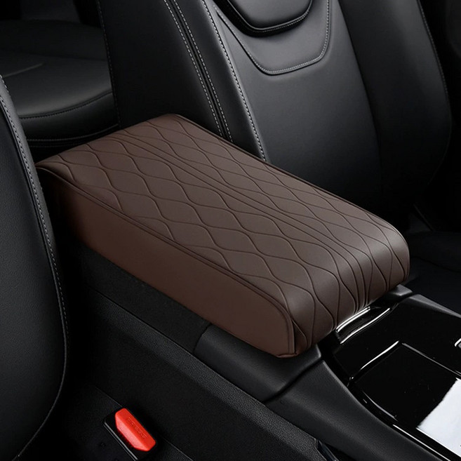 코히모 차량용 팔걸이 콘솔 쿠션 5W0127, 커피, 1개