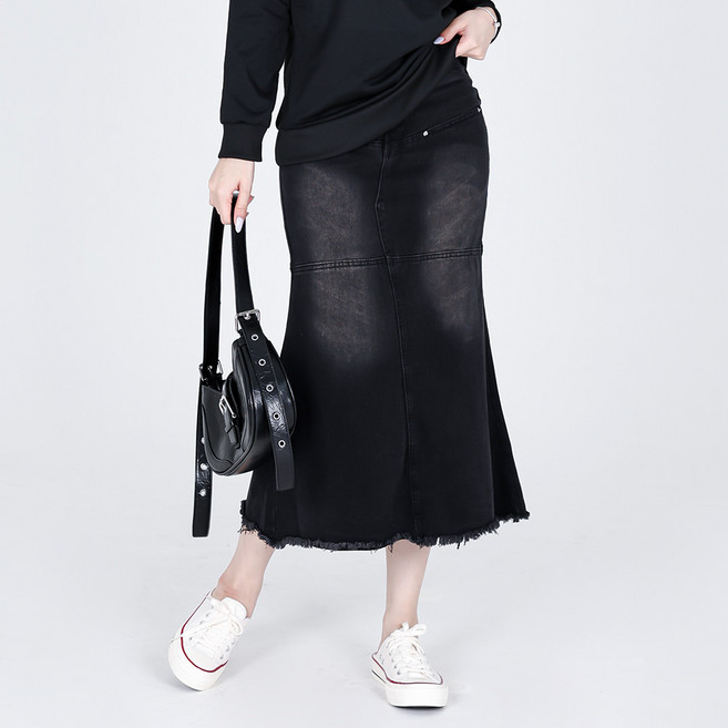 Moirbella 女款毛圈布魚尾牛仔長裙 P25FW2-A2324