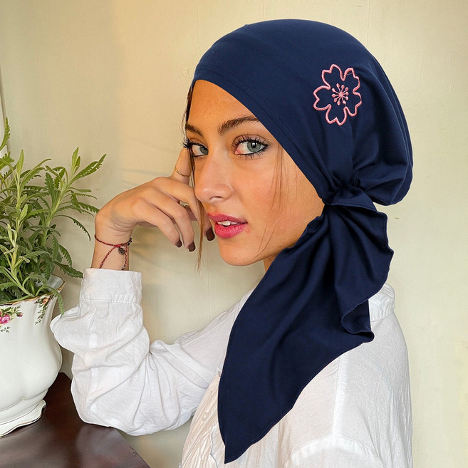 조인메이드 꽃자수 머리 두건 히잡
